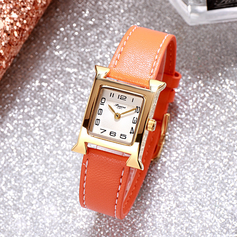 Fasina 2022 Casual Square Ladies Watch Bracelet Set Simple Belt Watch Women's Gift