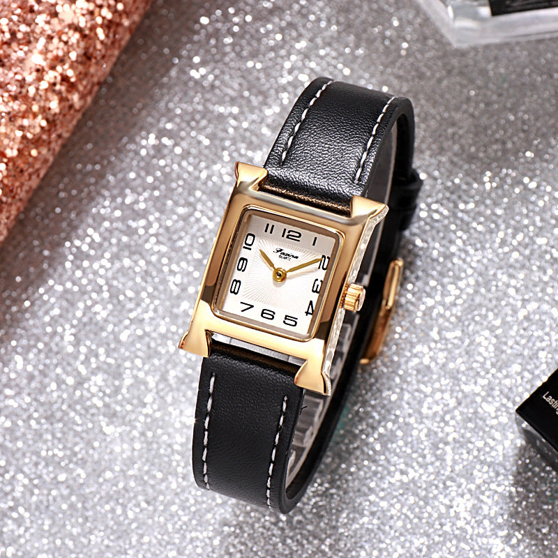 Fasina 2022 Casual Square Ladies Watch Bracelet Set Simple Belt Watch Women's Gift