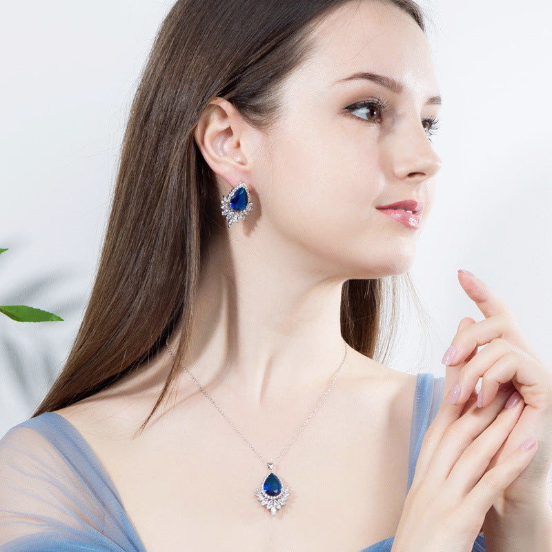 Zircon Necklace Set Chain Jewelry Set