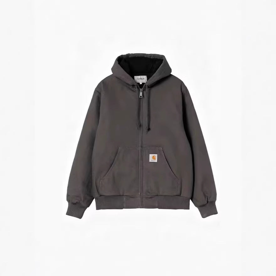 Retro Hooded Unisex Sweatshirt, Cross-Border Hot-Selling Trendy Carhartt-Style Zip-Up Sweatshirt