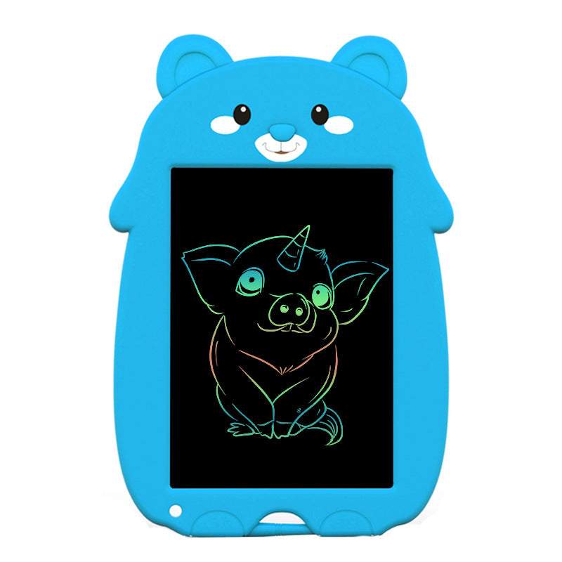 Children's 9-inch Blue Bear Pink Rabbit Yellow Deer Light Energy Writing Board Painting Handwriting Board Graffiti Notes LCD Small Blackboard