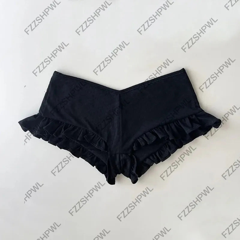 Y2K Style Striped Lace Hot Girl Shorts Women's Shorts