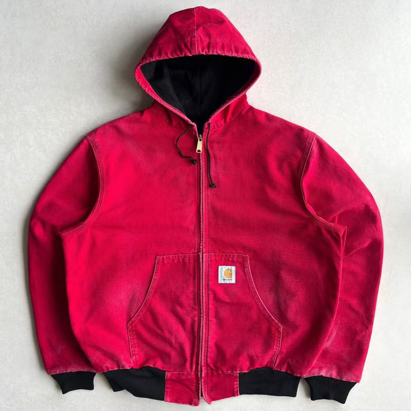 Retro Hooded Unisex Sweatshirt, Cross-Border Hot-Selling Trendy Carhartt-Style Zip-Up Sweatshirt